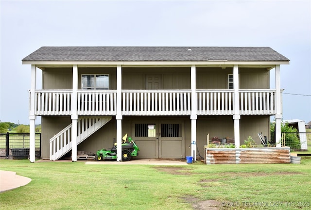 71279 S 270th Rd, Wagoner, OK 74467 - back of property with stairs and roof with shingles