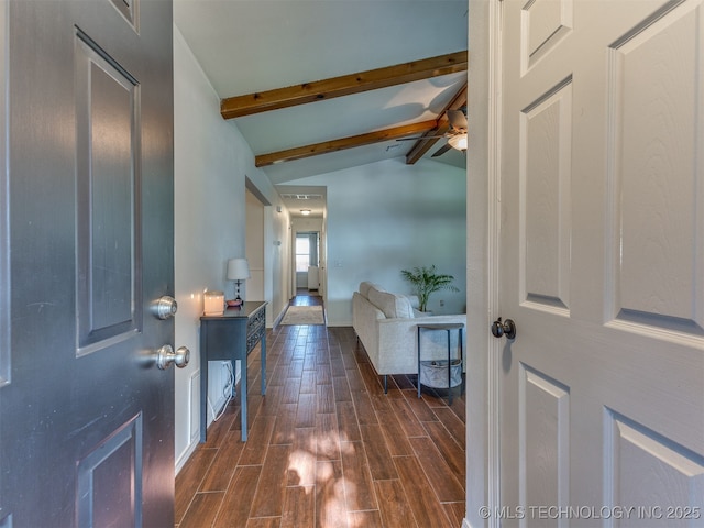 4004 S Sycamore Ave, Broken Arrow, OK 74011 - foyer with ceiling fan and dark wood-style flooring