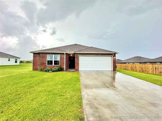 3907 S 150th E Ave, Tulsa, OK 74134 - ranch-style home with brick siding, a garage, driveway, and a shingled roof