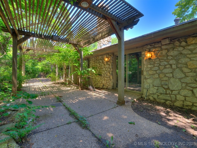 5704 E 65th St, Tulsa, OK 74136 - view of patio / terrace with a pergola