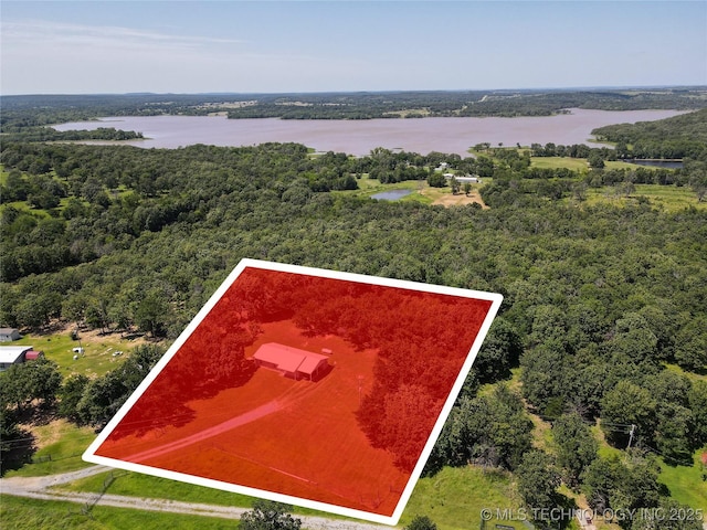 1404 Compelube Rd, Mcalester, OK 74501 - view of property location with a large body of water and property parcel outlined