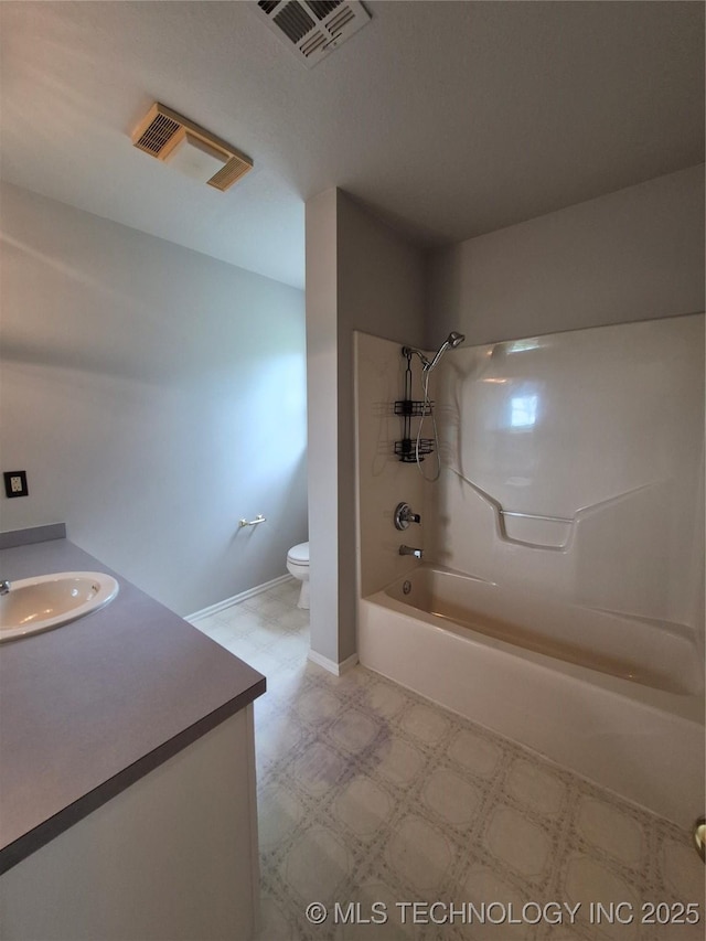 2200 SW Wolf Run Ct, Claremore, OK 74019 - bathroom featuring tile patterned floors, vanity, and washtub / shower combination