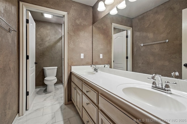 1317 W Dover St, Broken Arrow, OK 74012 - bathroom featuring marble look tiles and double vanity
