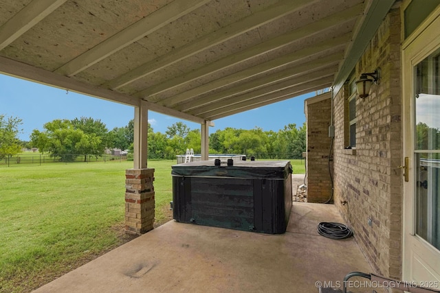 11784 N 154th Ave, Collinsville, OK 74021 - view of patio / terrace with a hot tub
