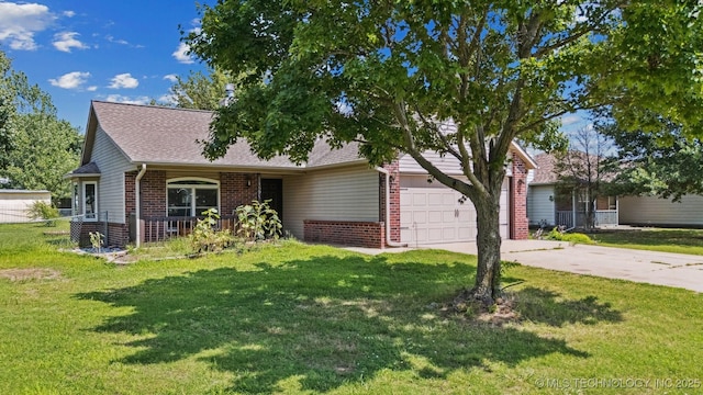 11691 N 193rd E Ave, Collinsville, OK 74021 - single story home featuring brick siding, concrete driveway, an attached garage, and a front yard