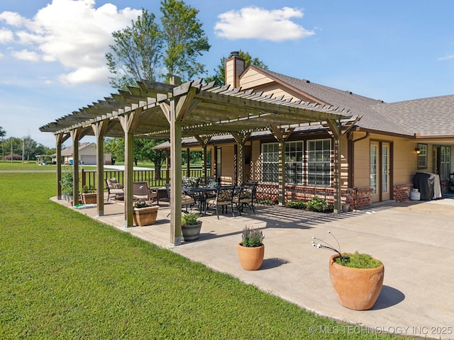 5621 E Hunter Ln, Claremore, OK 74019 - view of patio / terrace featuring a pergola