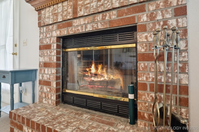 5621 E Hunter Ln, Claremore, OK 74019 - detailed view of a brick fireplace