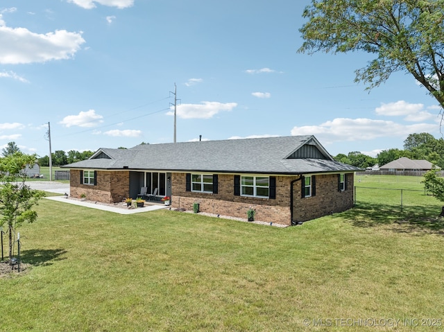 1120 S Sequoyah Dr, Oologah, OK 74053 - ranch-style house featuring brick siding and roof with shingles
