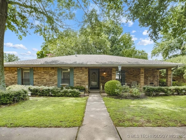 301 S Byrd, Coalgate, OK 74538 - single story home with a front yard, brick siding, and roof with shingles
