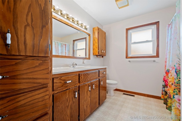 507 S Thompson, Vinita, OK 74301 - bathroom with vanity, a shower with curtain, and tile patterned floors
