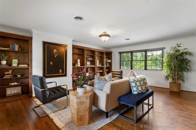 4146 S Birmingham Pl, Tulsa, OK 74105 - living area with wood finished floors and ornamental molding
