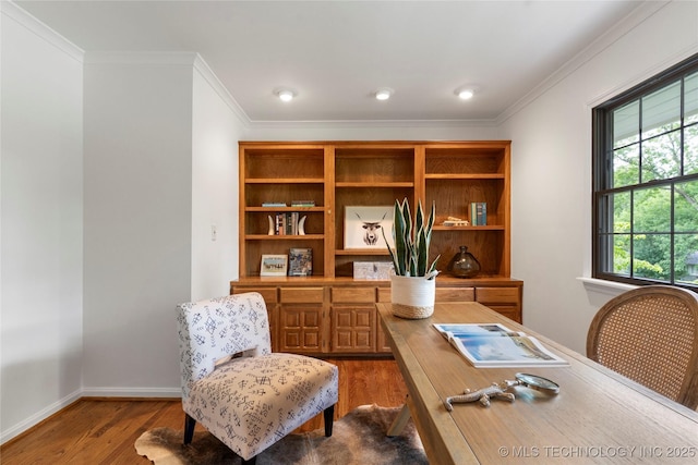 4146 S Birmingham Pl, Tulsa, OK 74105 - office space with ornamental molding and dark wood-type flooring