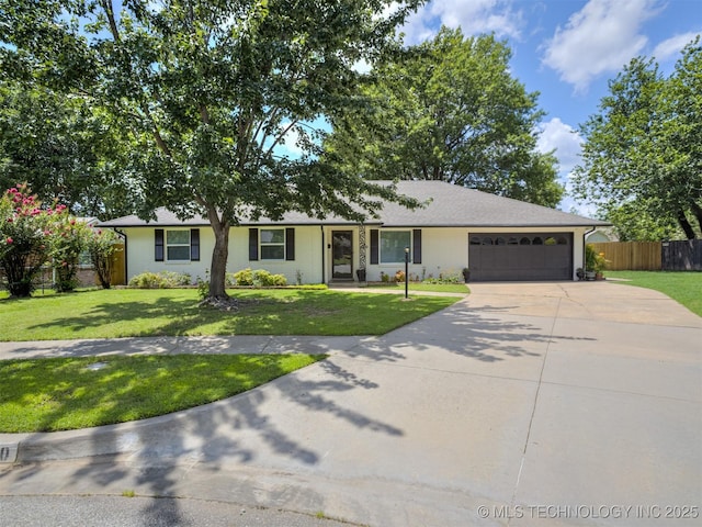 5610 S 75th E Pl, Tulsa, OK 74145 - ranch-style house with an attached garage and concrete driveway