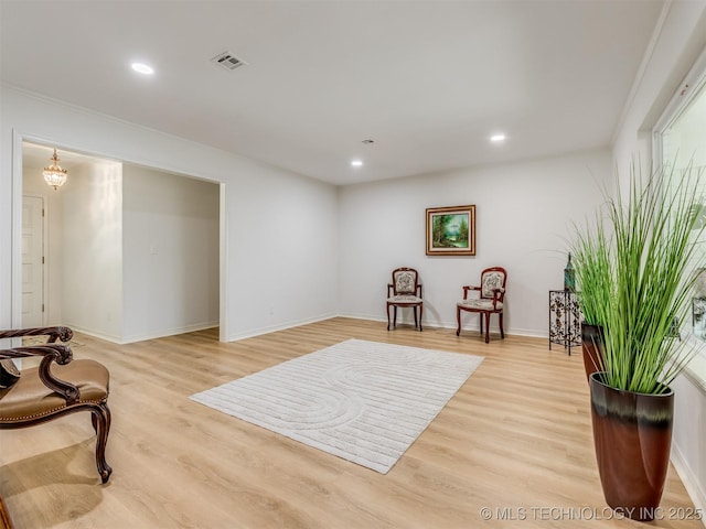 5610 S 75th E Pl, Tulsa, OK 74145 - sitting room with light wood-type flooring and recessed lighting