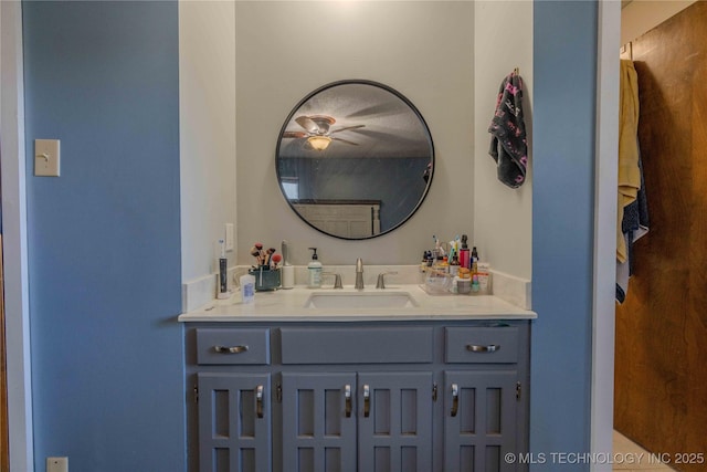 920 Ridge Oak Rd, Sapulpa, OK 74066 - bathroom with vanity and a ceiling fan