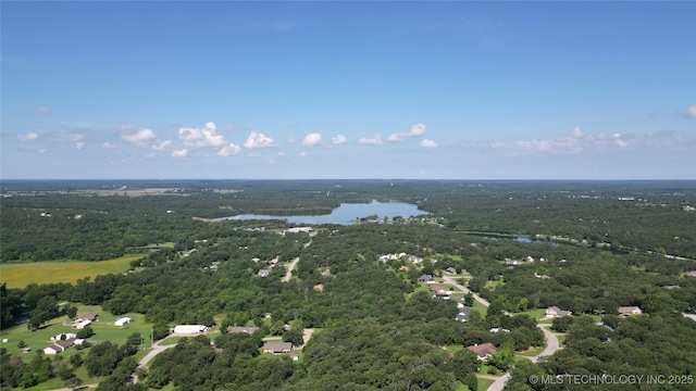 920 Ridge Oak Rd, Sapulpa, OK 74066 - drone / aerial view of a heavily wooded area and a large body of water
