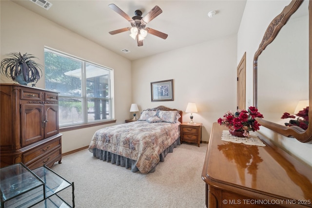 7355 E 453rd Rd, Claremore, OK 74017 - bedroom featuring light colored carpet and ceiling fan