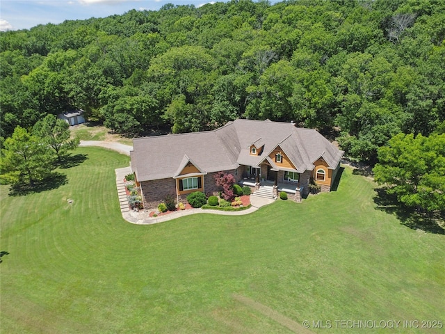 7355 E 453rd Rd, Claremore, OK 74017 - aerial view of property and surrounding area with a forest