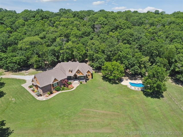 7355 E 453rd Rd, Claremore, OK 74017 - view from above of property with a forest