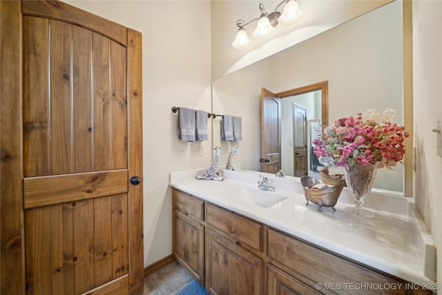 7355 E 453rd Rd, Claremore, OK 74017 - bathroom with vanity and tile patterned floors