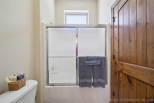 7355 E 453rd Rd, Claremore, OK 74017 - full bathroom with toilet and bath / shower combo with glass door