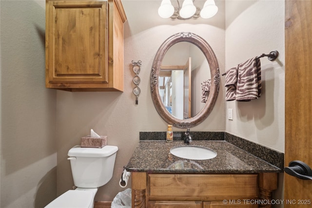 7355 E 453rd Rd, Claremore, OK 74017 - half bathroom featuring toilet and vanity