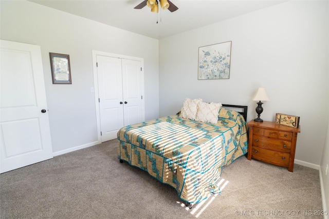 11940 County Road 3513, Ada, OK 74820 - carpeted bedroom featuring a closet and a ceiling fan