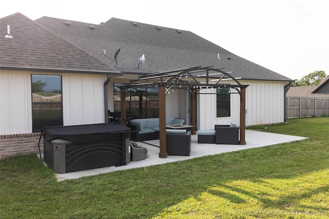11940 County Road 3513, Ada, OK 74820 - back of house featuring an outdoor living space, a pergola, roof with shingles, and a patio area