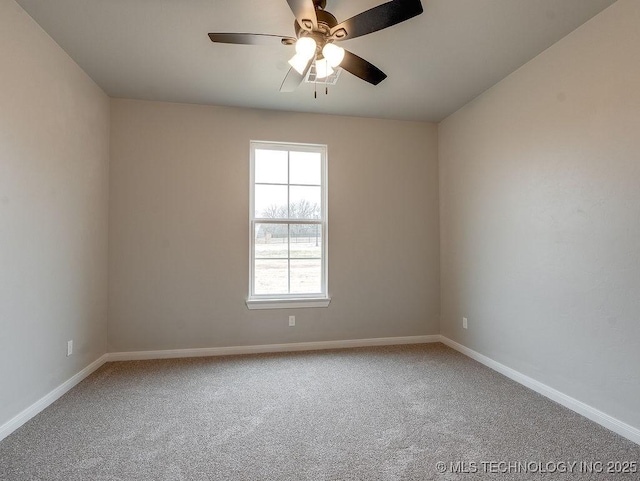 12098 County Road 3513th Loop, Ada, OK 74820 - carpeted spare room with a ceiling fan and baseboards