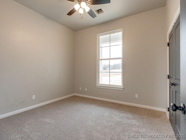 12098 County Road 3513th Loop, Ada, OK 74820 - carpeted spare room featuring ceiling fan and baseboards