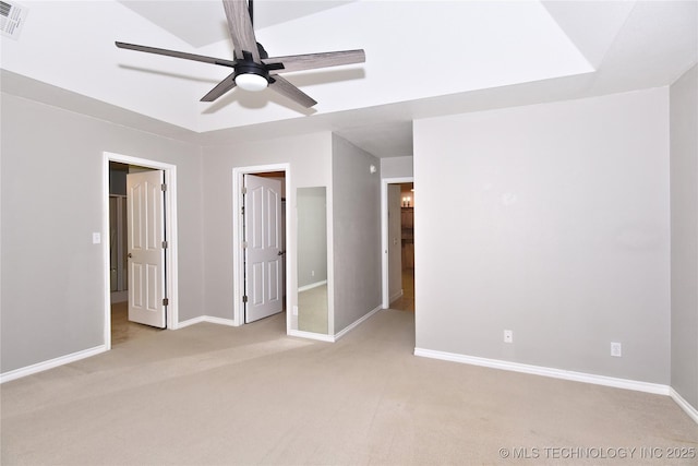 1004 E Fargo St S, Broken Arrow, OK 74012 - unfurnished bedroom with a walk in closet, light colored carpet, and ceiling fan