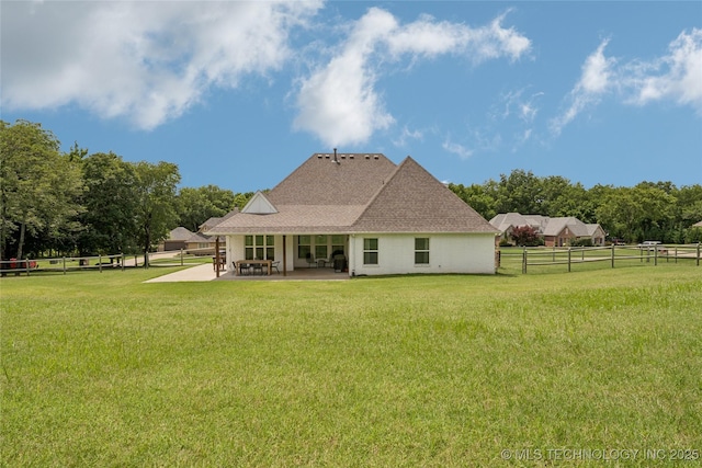 7383 S 288th E Ave, Broken Arrow, OK 74014 - back of property featuring a patio, a shingled roof, and a fenced backyard
