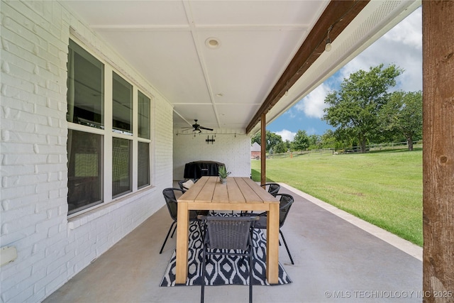 7383 S 288th E Ave, Broken Arrow, OK 74014 - view of patio featuring outdoor dining space and ceiling fan