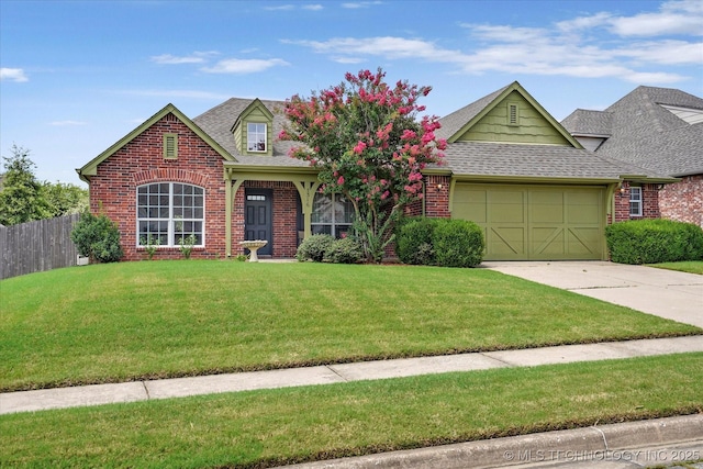 7316 E Knoxville St, Broken Arrow, OK 74014 - view of front facade with a shingled roof, brick siding, an attached garage, and driveway