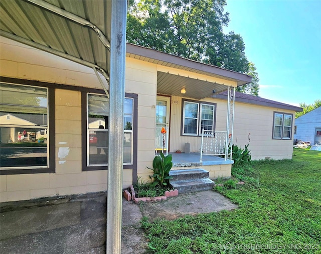305 Chronister Ave, Drumright, OK 74030 - entrance to property with covered porch and a lawn