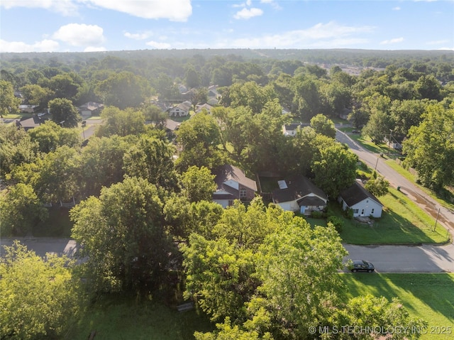715 S Muskogee St, Sapulpa, OK 74066 - aerial view of a heavily wooded area