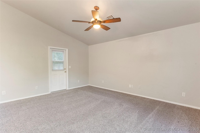 715 S Muskogee St, Sapulpa, OK 74066 - carpeted spare room with ceiling fan and vaulted ceiling