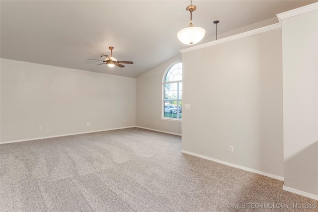 715 S Muskogee St, Sapulpa, OK 74066 - unfurnished room with ceiling fan, carpet floors, and lofted ceiling