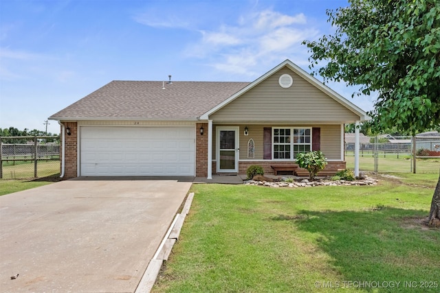 24 Faye Ave, Inola, OK 74036 - view of front of home featuring driveway, an attached garage, brick siding, and roof with shingles