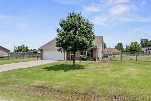 24 Faye Ave, Inola, OK 74036 - obstructed view of property featuring brick siding, concrete driveway, and an attached garage