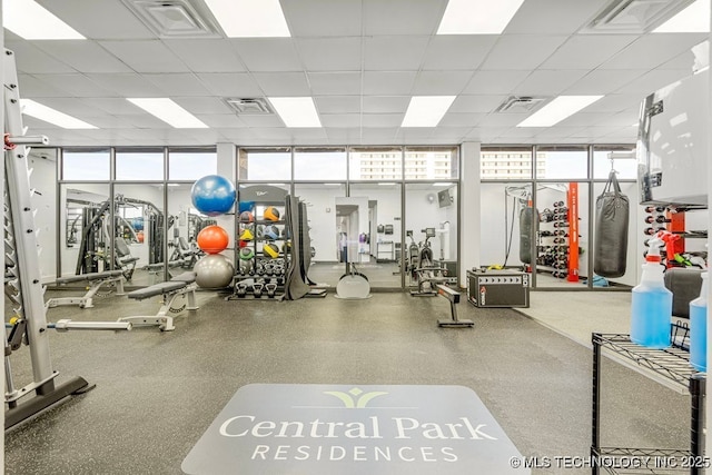450 W 7th St Unit 704, Tulsa, OK 74119 - exercise room with a paneled ceiling