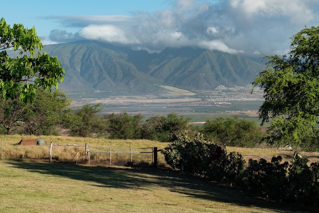 view of mountain feature featuring a rural view