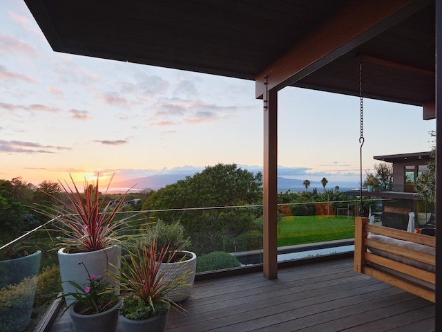 view of deck at dusk