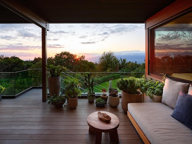 view of deck at dusk