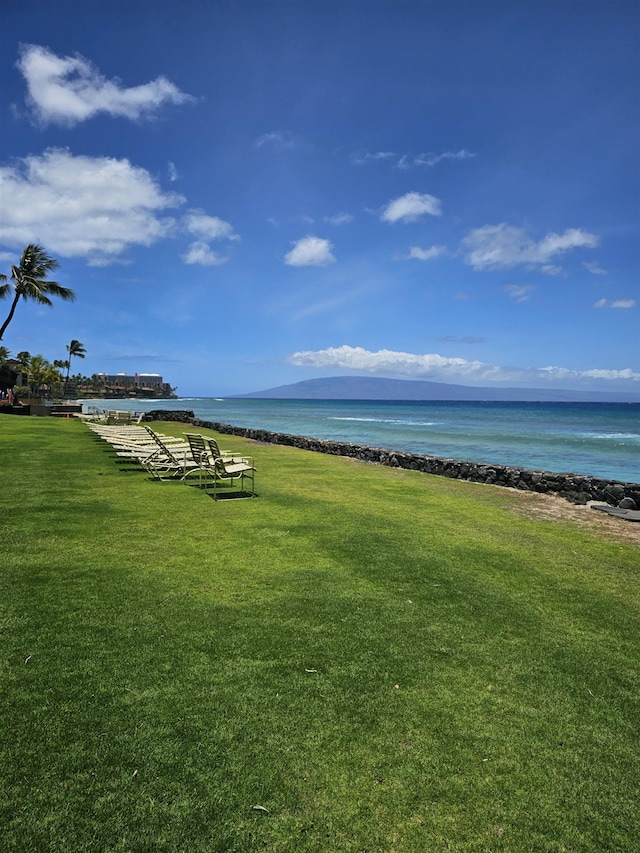 3785 Lower Honoapiilani Rd Unit 103, Lahaina, HI 96761 - view of home's community featuring a water view and a lawn
