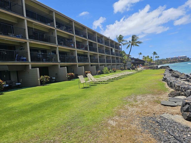 3785 Lower Honoapiilani Rd Unit 103, Lahaina, HI 96761 - view of community with a water view and a lawn