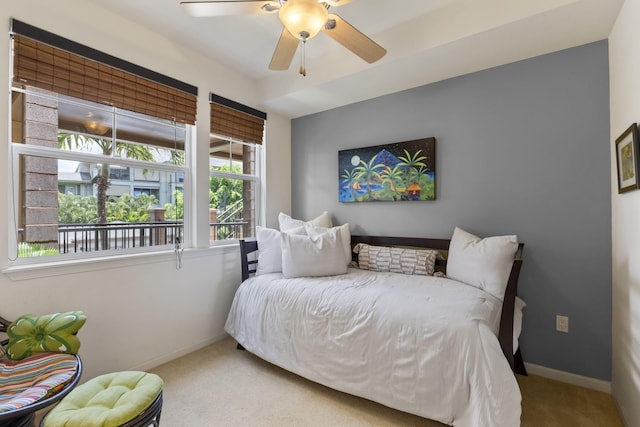28 Hauwahine Ln Unit F203, Kihei, HI 96753 - carpeted bedroom featuring baseboards and a ceiling fan