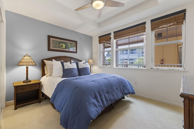 28 Hauwahine Ln Unit F203, Kihei, HI 96753 - carpeted bedroom featuring a tray ceiling and ceiling fan