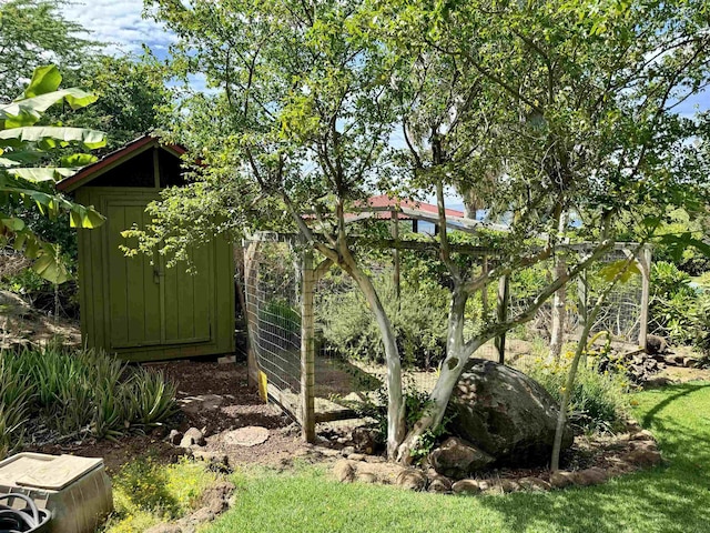 view of shed