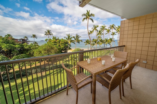 balcony with a water view